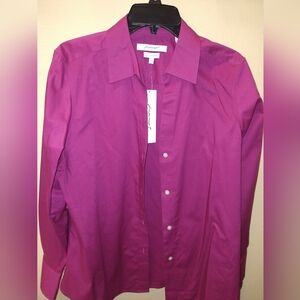 Foxcroft Non Iron 3/4 Sleeve Shirt - Berry